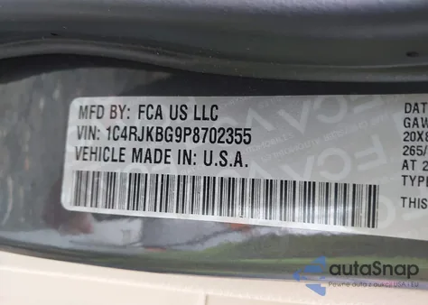 2023 Jeep Grand Cherokee L Limited 4X4 z USA, uszkodzony, nr VIN 1C4RJKBG9P8702355